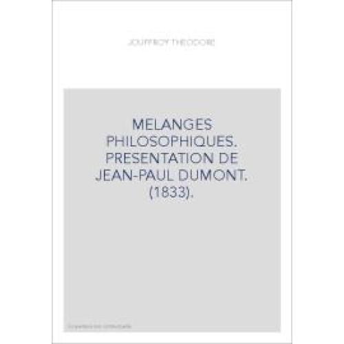 Melanges philosophiques