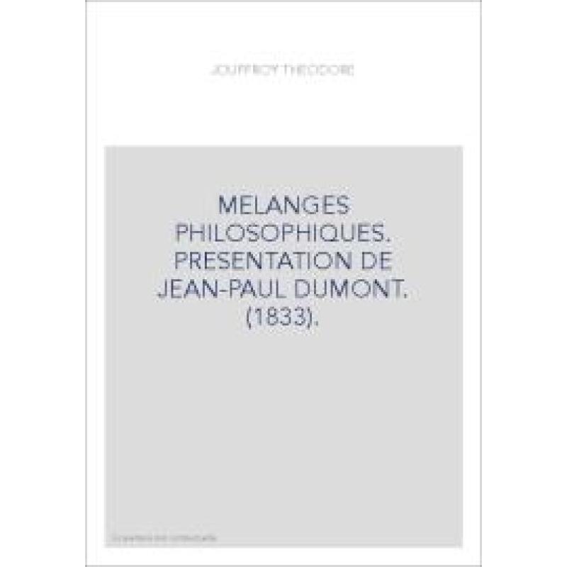 Melanges philosophiques
